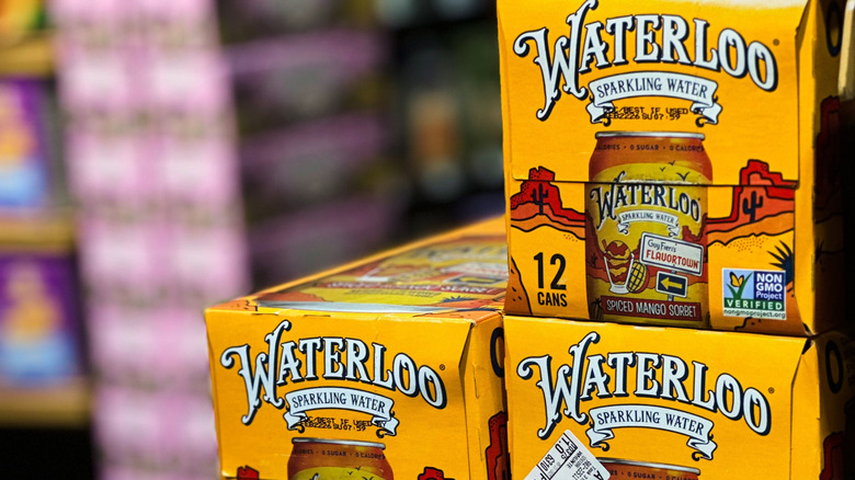 Display of Waterloo sodas inside grocery