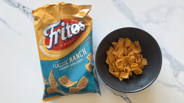 Classic ranch Fritos on marble surface