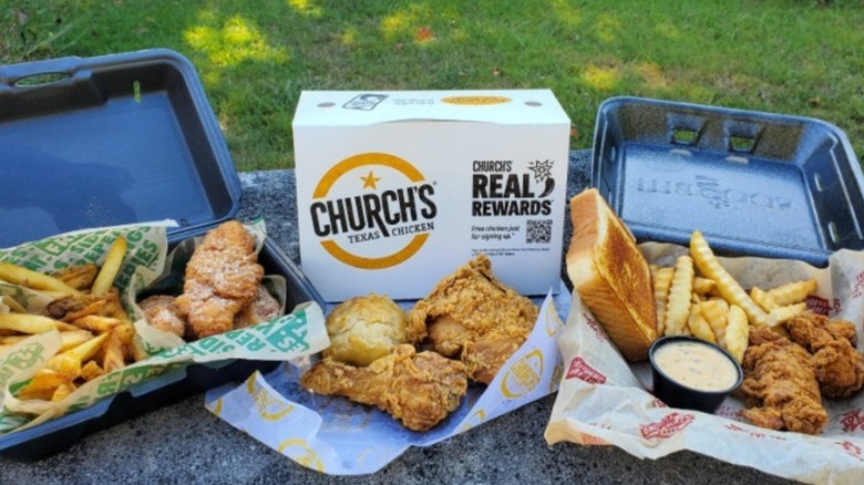 Chicken meals from Wingstop, Church's, and Huey Magoo's