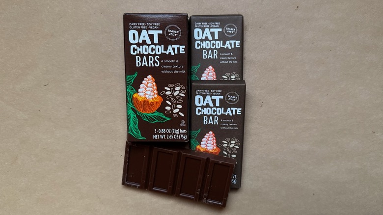 Trader Joe's Oat Chocolate Bars on brown paper