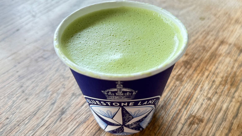 Matcha latte from Bluestone Lane
