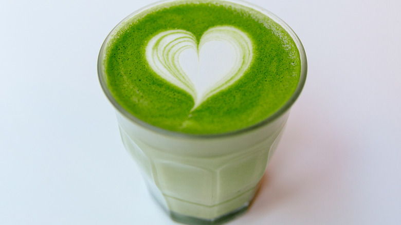 A cup of matcha latte