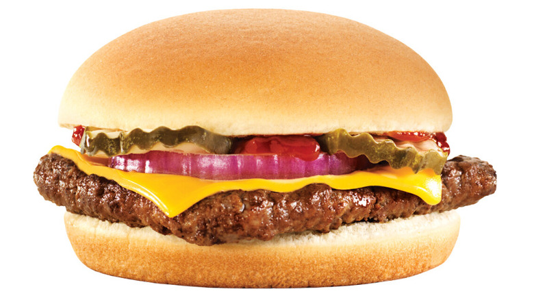 side view of Wendy's burger