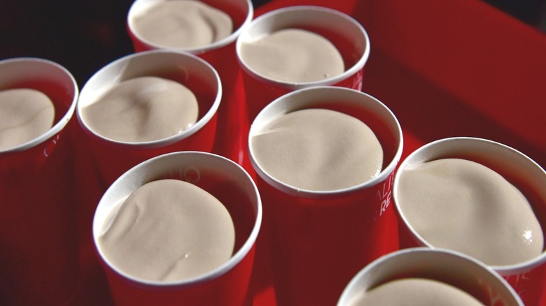 A tray of Chocolate Frostys from Wendy's.