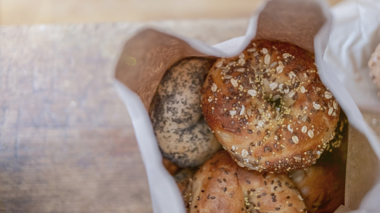 Bagels in a paper bag