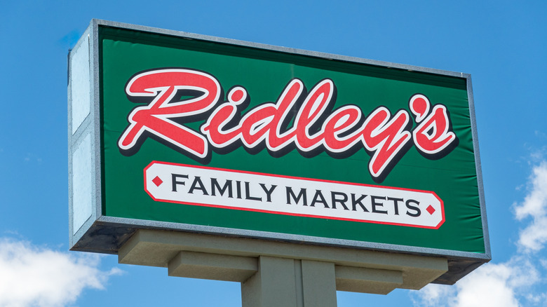 sign for Ridley's family markets