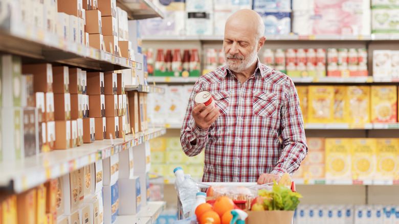 Person holding food at store