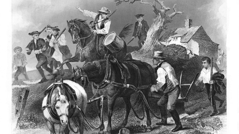 Men joining the Continental Army to fight the British