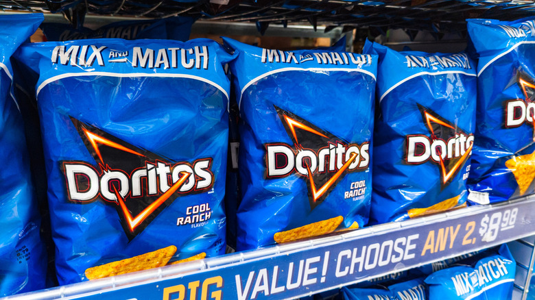 Bags of Cool Ranch Doritos on store shelves
