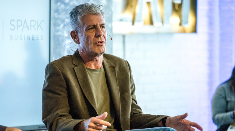 Anthony Bourdain speaks onstage at an event
