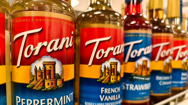 Torani syrups on shelf