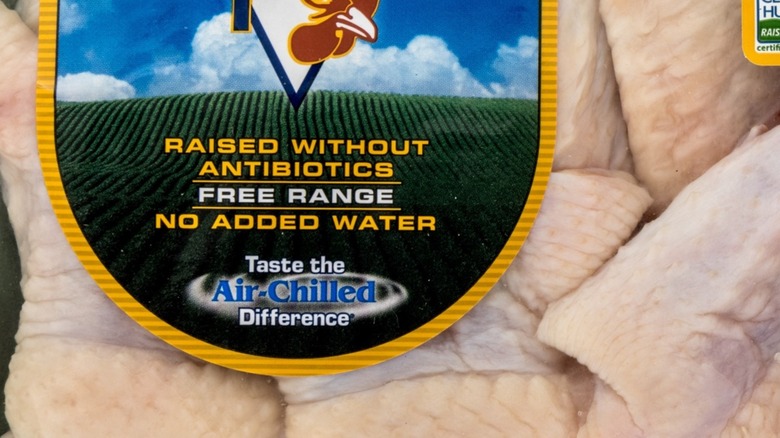 air-chilled label on packaged chicken