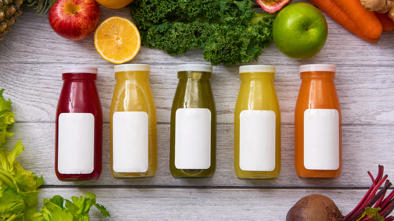 bottles of cold pressed juice