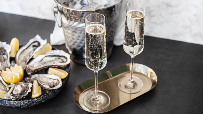 Champagne and oysters