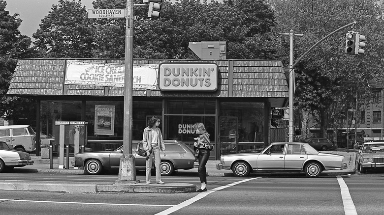 A Dunkin' Donuts shop in the 1980s.