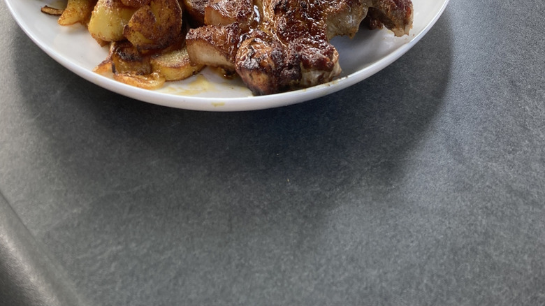German ham hock dinner on plate