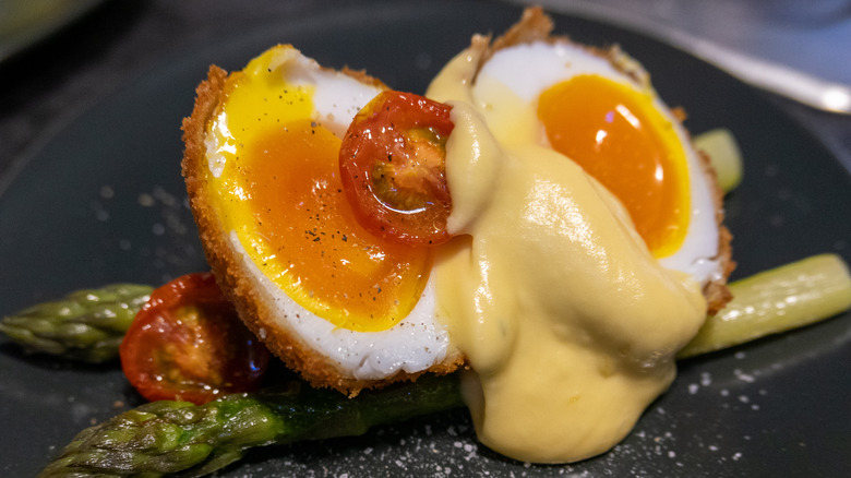 Scotch egg with hollandaise sauce
