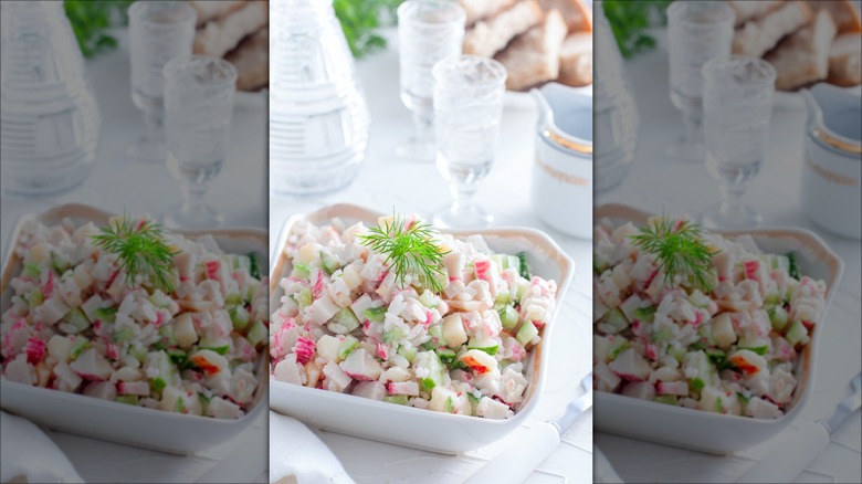 Bowl of crab salad