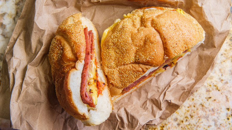 Taylor ham, egg, cheese sandwich