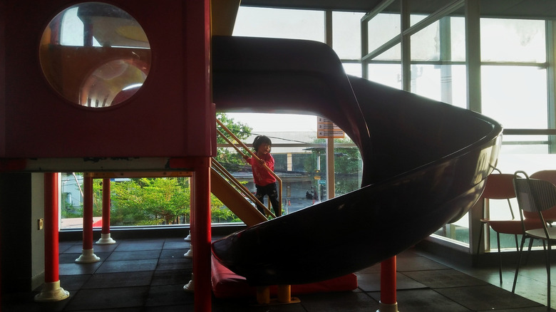 McDonald's indoor playground with child playing