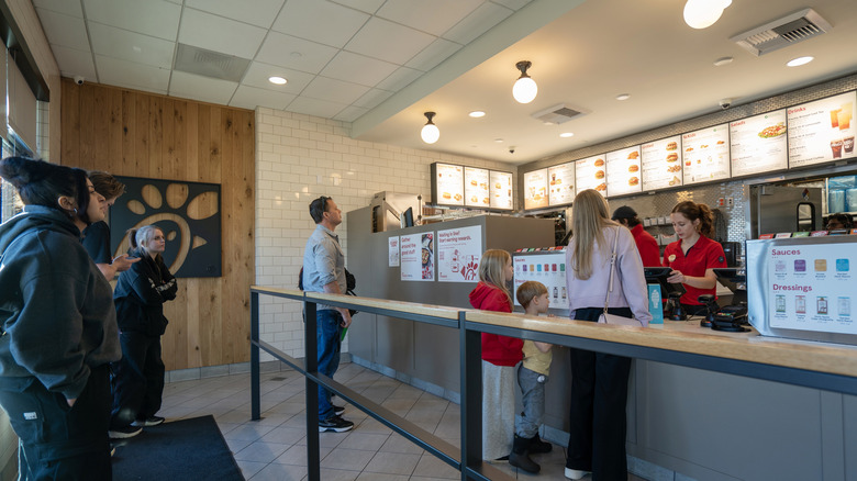 Counter at a Chick-fil-A restaurant