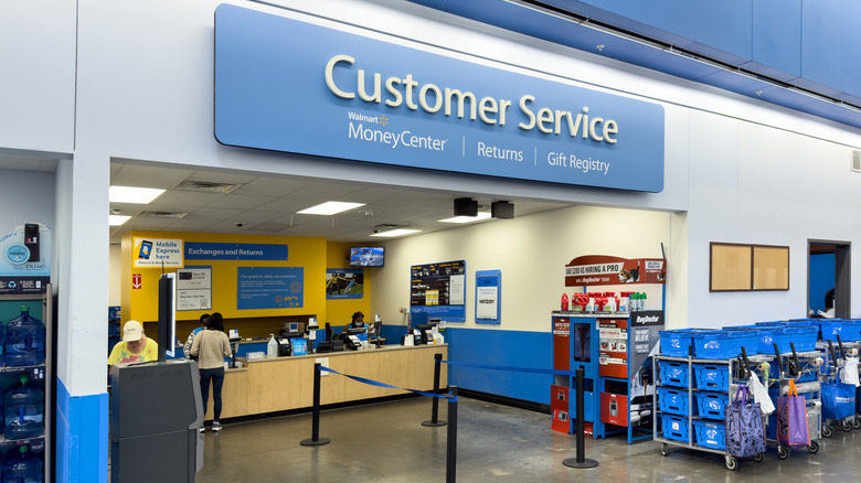Customer service area of a Walmart store
