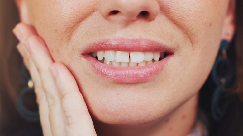 A woman with dental pain