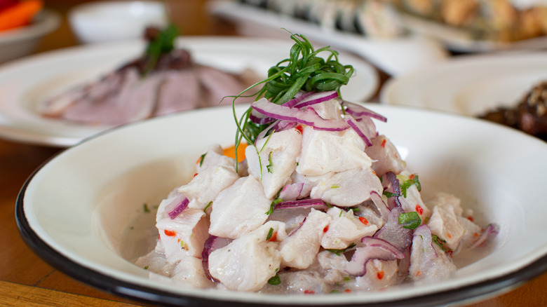 Ceviche fish on a plate
