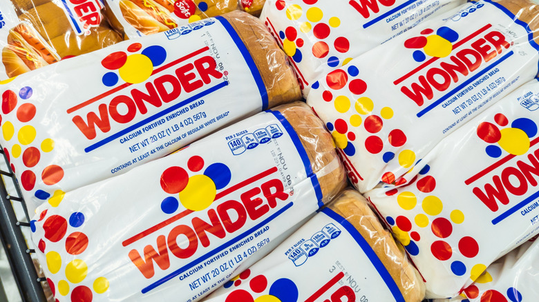 Loaves of enriched Wonder bread