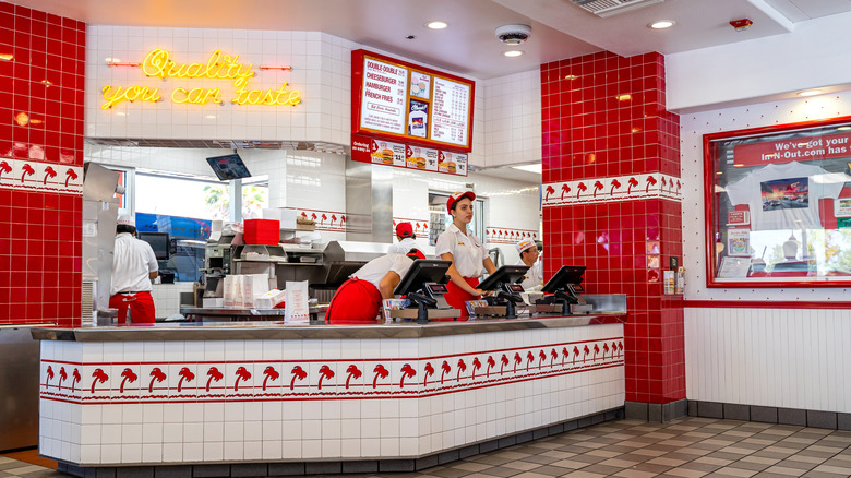 Interior of an In-N-Out Burger restaurant
