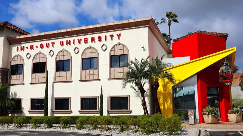 The exterior of the In-N-Out University building