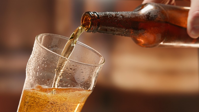 Pouring beer