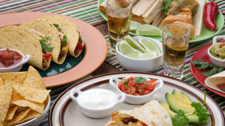 assorted Mexican dishes