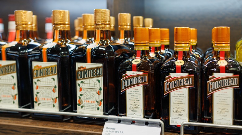 bottles of cointreau on shelf