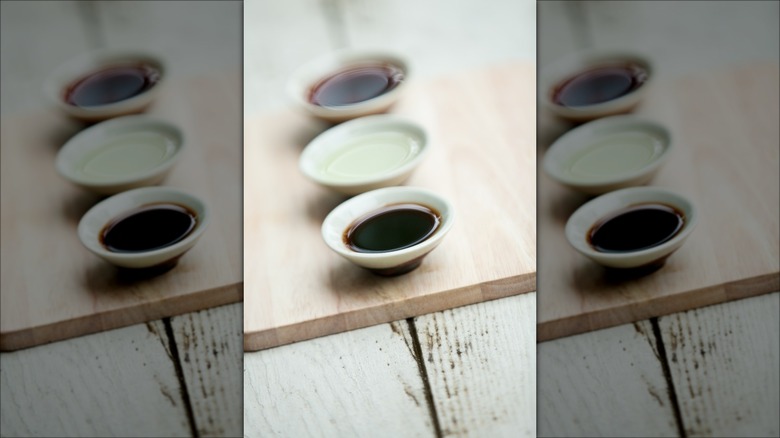 Three bowls of sauces
