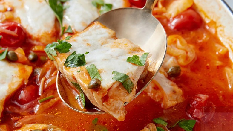 close-up of fish acqua pazza