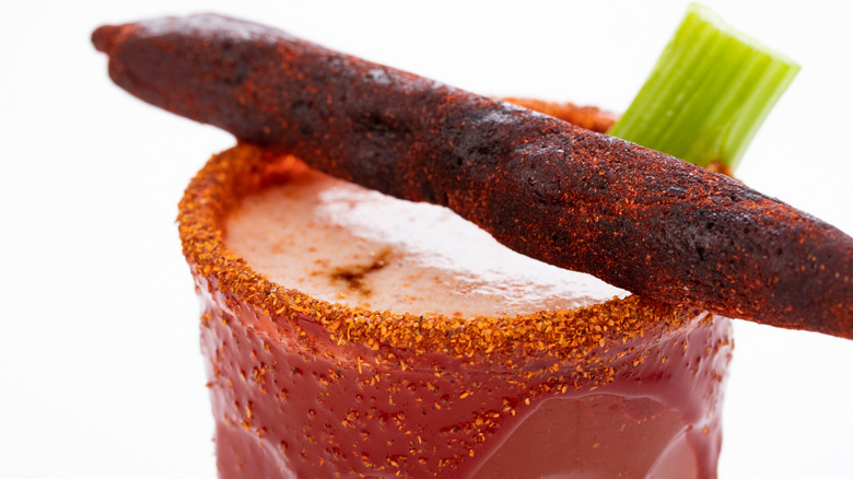 Michelada with chamoy candy