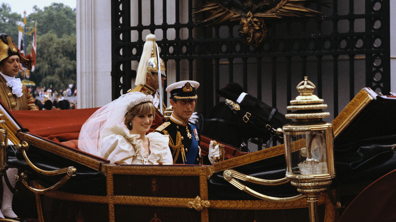 Diana and Charles during wedding