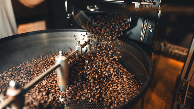 coffee beans being roasted