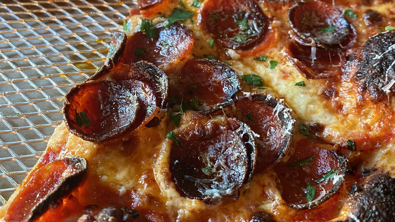 close up cup and char pepperoni