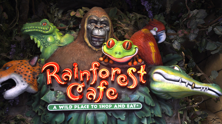 Rainforest Cafe sign
