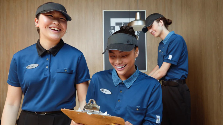 McDonald's employees laughing and smiling