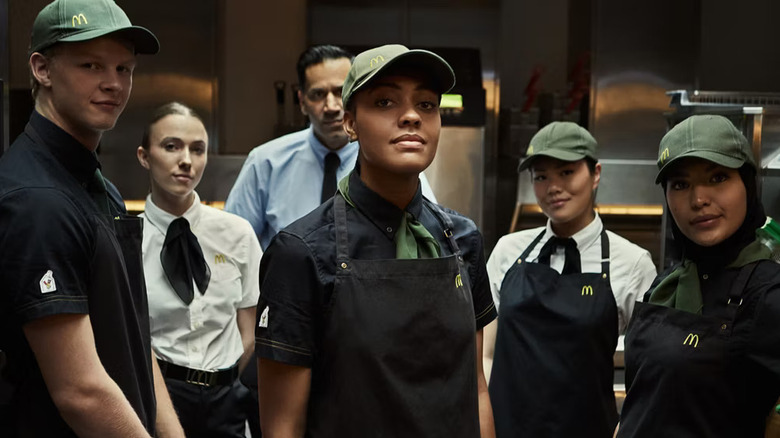 Norwegian Mcdonald's employees posing