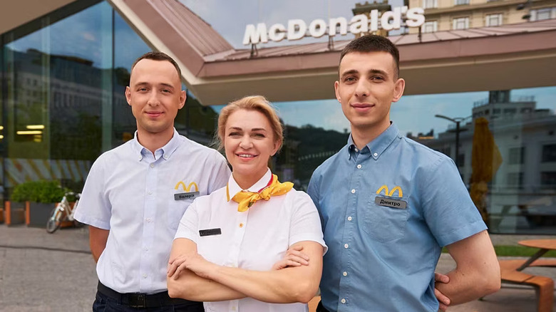 Three Ukrainian McDonald's staff