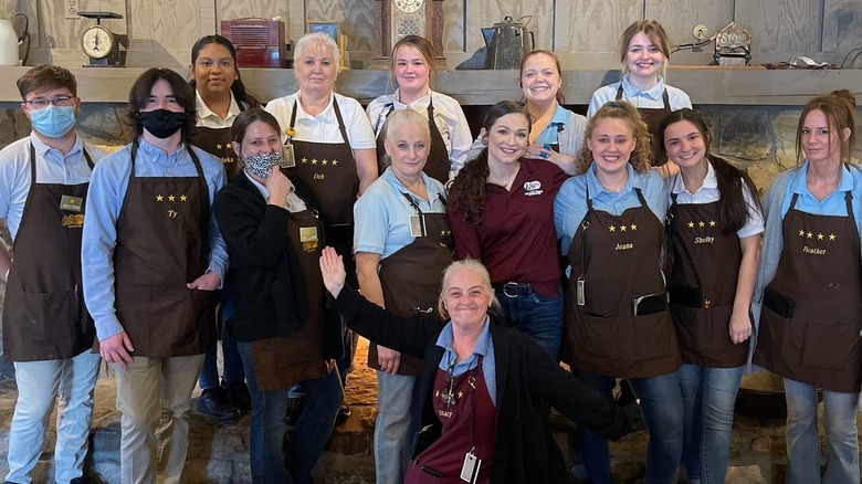 Cracker Barrel servers pose for a photo