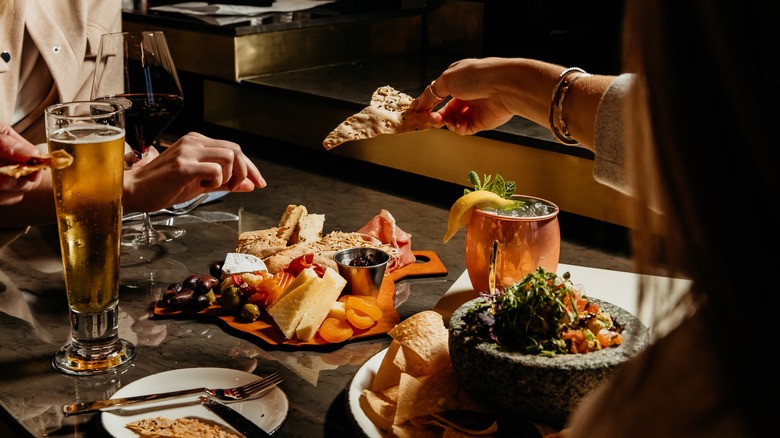 Happy hour at a hotel bar