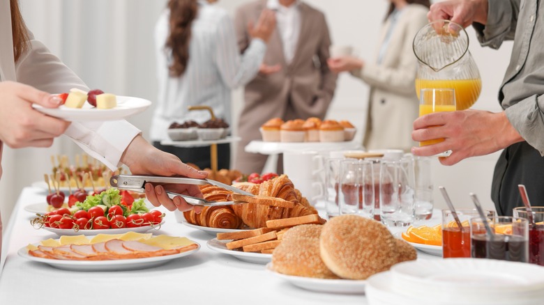 A hotel buffet.