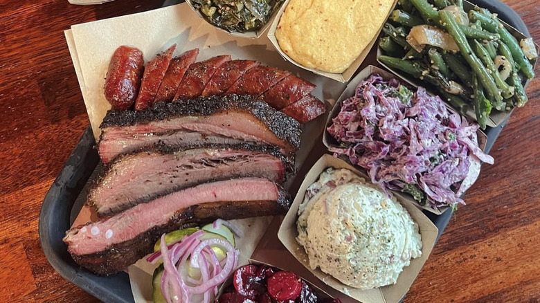 A platter of barbecue and sides from Micklethwait