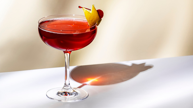 served Manhattan drink