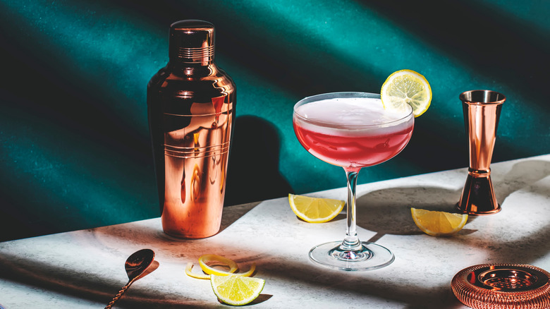 Bartender shaking up a cocktail